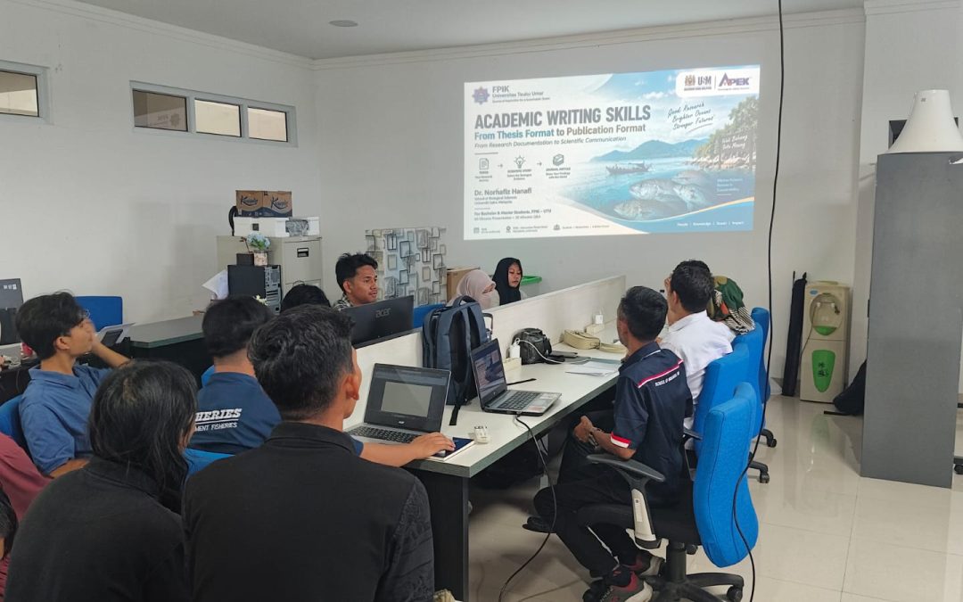 Genjot Target Lulus Tepat Waktu (Angka Efisiensi Edukasi), Prodi S1 Perikanan UTU Gelar Pelatihan Academic Writing Bersama Pakar dari School of Biological Sciences, USM.